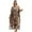 Brown, variant on EDOLYNSA Plus Size Bathing Suit Cover Up for Women Leopard Print Kaftan Casual Beach Dress Loose Home Wear