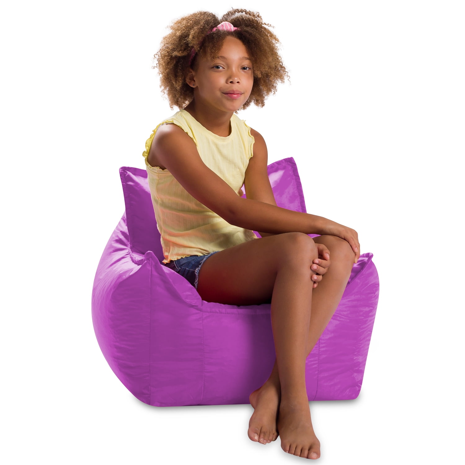 Posh Creations Newport Bean Bag Chair, Kids, 2.1 ft, Purple