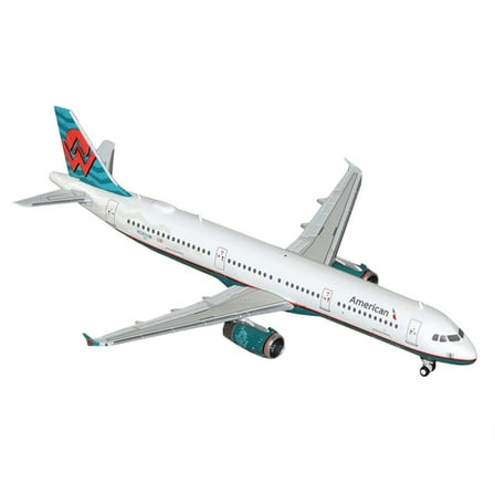 Airbus A321 Commercial Aircraft "American Airlines" White with Tail Graphics 1/400 Diecast Model by GeminiJets