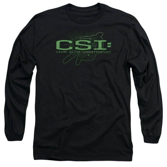 Csi Sketchy Shadow Long Sleeve Adult 18/1 T-Shirt Black