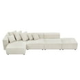 thumbnail image 5 of 155" Sectional Modular Sofa, Modern L-Shaped Corduroy Upholstered Deep Seat Corner Sofa 4-Piece Set with Reversible Chaise, Minimalist Style Couch for Living Room, Apartment, Office, Beige, 5 of 7