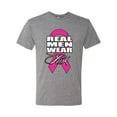 thumbnail image 2 of Real Men Wear Pink Awareness Mens Premium Tri Blend T-Shirt, Premium Heather, Large, 2 of 3