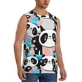 thumbnail image 2 of Bingfone Panda Cute Pink Hearts Pattern Men's Tank Tops Workout Sleeveless Tee Shirts Running Beach Tanks for Men-XX-Large, 2 of 8