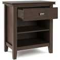 thumbnail image 3 of Trent Home Wood 24" Transitional Bedside Nightstand Table in Warm Walnut Brown, 3 of 7