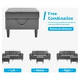 thumbnail image 2 of Mjkone Convertible Sectional Sofa Couch with Storage Ottoman, 3 Pcs Couch Set with Storage Pockets, Sectional Couches for Living Room, 3-Seater + Ottoman + 1-Loveseat (Dark Grey), 2 of 8
