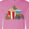 thumbnail image 4 of Inktastic Movie Loving Bats with Popcorn and Soda Long Sleeve T-Shirt, 4 of 5