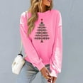 thumbnail image 6 of Aboser Christmas Sweatshirts for Women Merry Christmas Tree Graphic Shirts Loose Long Sleeve Xmas Vacation Pullover Christian Tops Pink L, 6 of 7