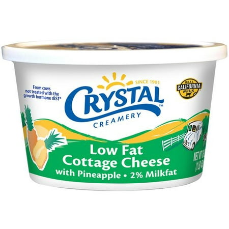 Crystal Creamery Low Fat Cottage Cheese With Pineapple 8 Oz
