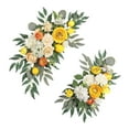 thumbnail image 3 of 2 piezas de corona de arco de boda, telón de fondo Floral, flores de seda hechas a mano, botín de flores artificiales para puerta de granja, pared de Amarillo, 3 of 8