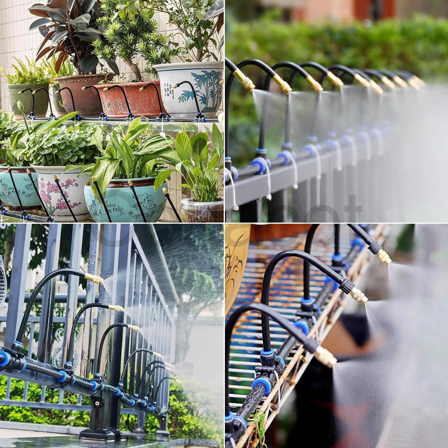 IRmm New Drip Irrigation System,Automatic Irrigation System with Replaceable 360-degree Bending Dropper,atomizing Copper Nozzle for Watering System for Garden Plant Lawn Patio. (Copper Nozzle)