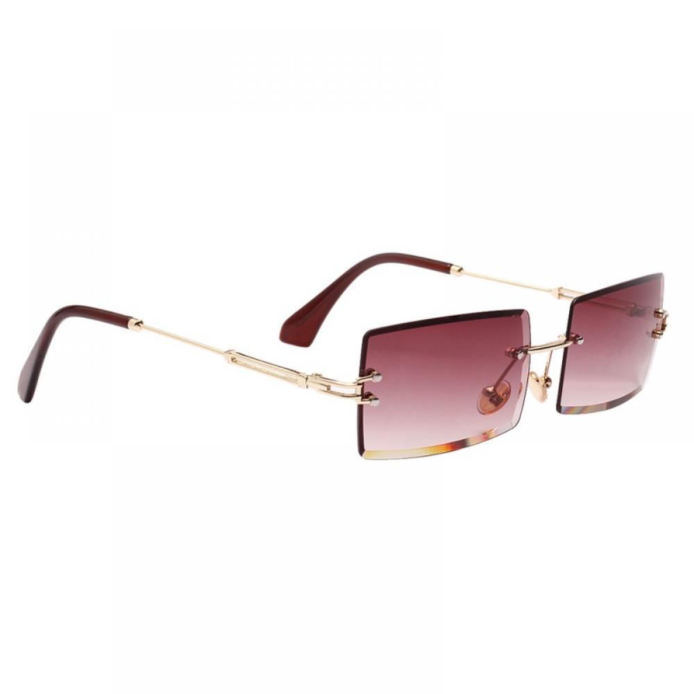 Fashion Small Rectangle Sunglasses Women Ultralight Candy Color Rimless Ocean Sun Glasses - Purple - image 3 of 5