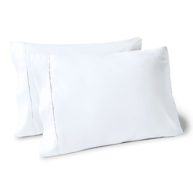 Bare Home Juego de Fundas de Almohada Colección Premium 1800, Doble Cepillado, Ultra Suave, Tamaño King, Color Blanco, 2 Unidades