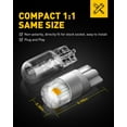 thumbnail image 6 of AUXITO 194 LED Bulbs Amber Yellow 168 175 2825 W5W T10 3020SMD LED for Car Dome Map Door Courtesy License Plate Lights Pack of 2, 6 of 7