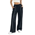 thumbnail image 3 of Jaunzuar Workout Pants Women Elastic Waist Straight Leg Sweatpants Versatile Running Casual Pants with Pocket L, 3 of 9