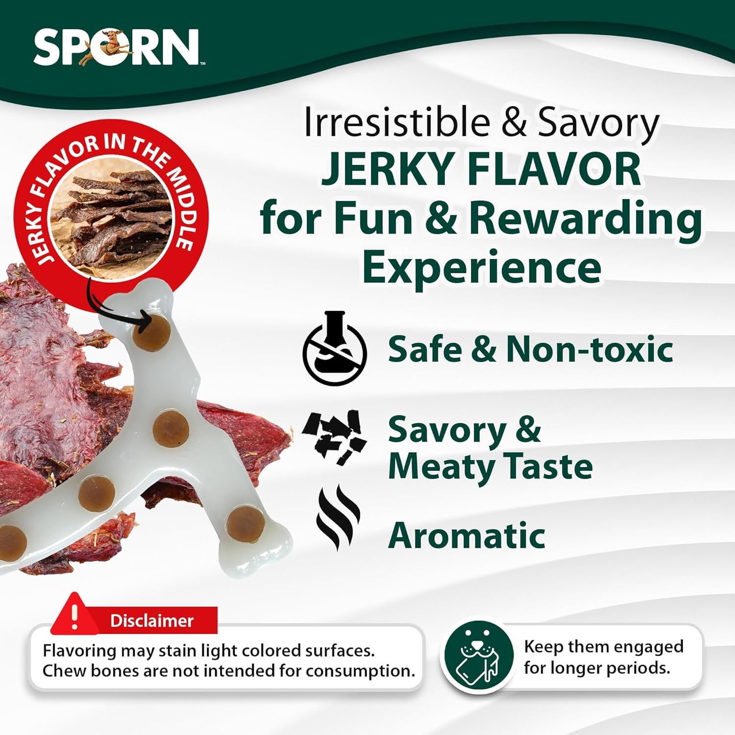 Sporn Durable T-bone Marrow Os À Mâcher Pour Chiens Agressifs, Jouets À Mâcher Au Goût De Viande Séchée Pour Petits Chiens, Fabriqués En Nylon Résistant, Sans Gluten, Non Toxique Pour petits chiens