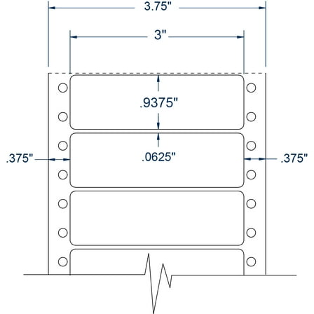 Compulabel 110608, 3" x 15/16" Pinfeed Labels