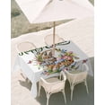 thumbnail image 3 of 52x70 Inch Outdoor Tablecloth with Umbrella Hole Zipper Rectangle Easter Rabbits Rectangular Tablecloths Outside Waterproof Watercolor Flowers Eggs Cute Bunny Butterflies Patio Table Cover for Picnic, 3 of 8
