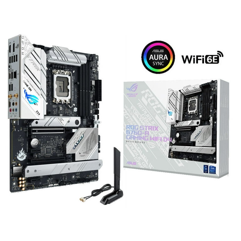 ASUS ROG Strix B760-A Gaming WiFi D4 Intel B760 (13th and 12th Gen) LGA  1700 white ATX motherboard, 12 + 1 power stages, DDR4, PCIe 5.0, three M.2  slots, WiFi 6E, USB