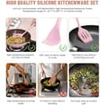 thumbnail image 3 of Pink Kitchen Utensil Set-12 Pieces (Dishwasher Safe) Silicone Cooking Utensils Set Non-Stick 392°F Heat Resistant Spatula Set,Best Kitchen Tools with Holder, 3 of 8