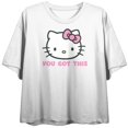 thumbnail image 5 of Hello Kitty You've Got This Crew Neck Short Sleeve Women's White Crop Top
-XS, 5 of 7