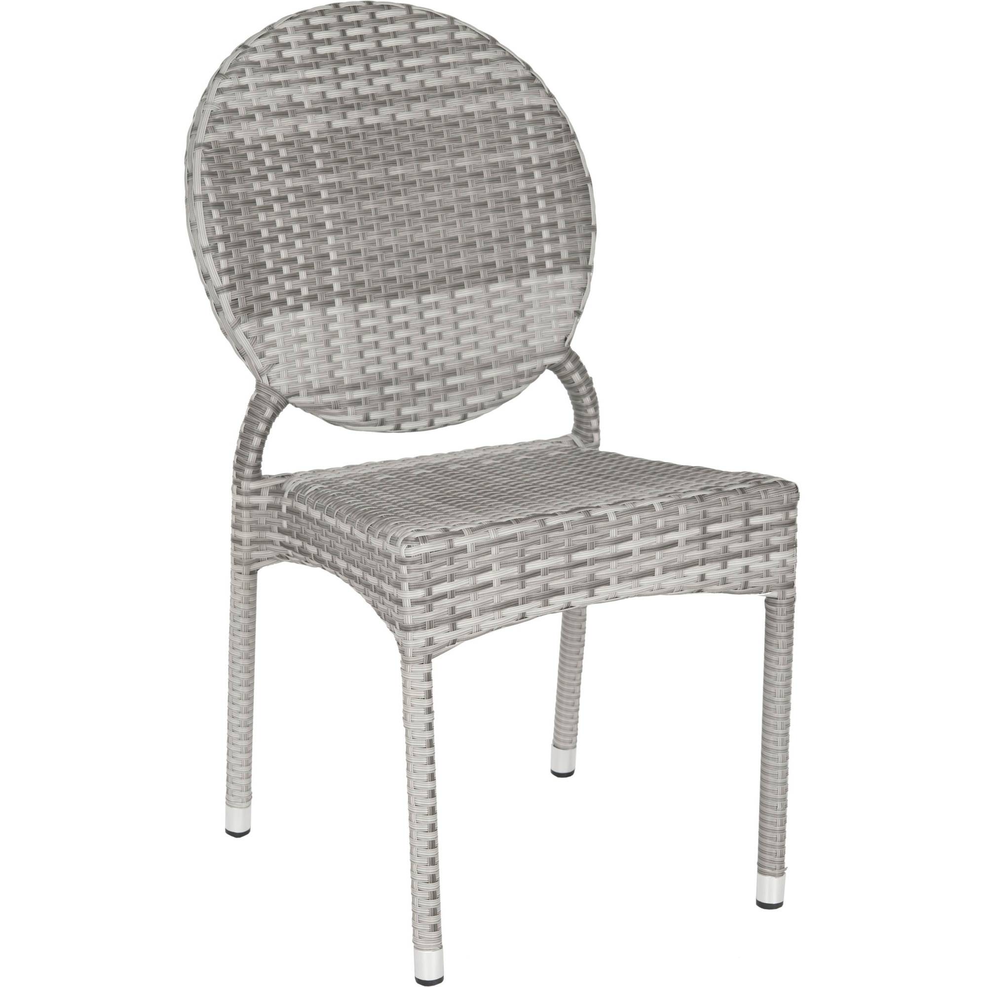SAFAVIEH Valdez Outdoor Patio Stacking Side Chair, Grey, Set of 2