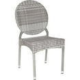 thumbnail image 4 of SAFAVIEH Valdez Outdoor Patio Stacking Side Chair, Grey, Set of 2, 4 of 6