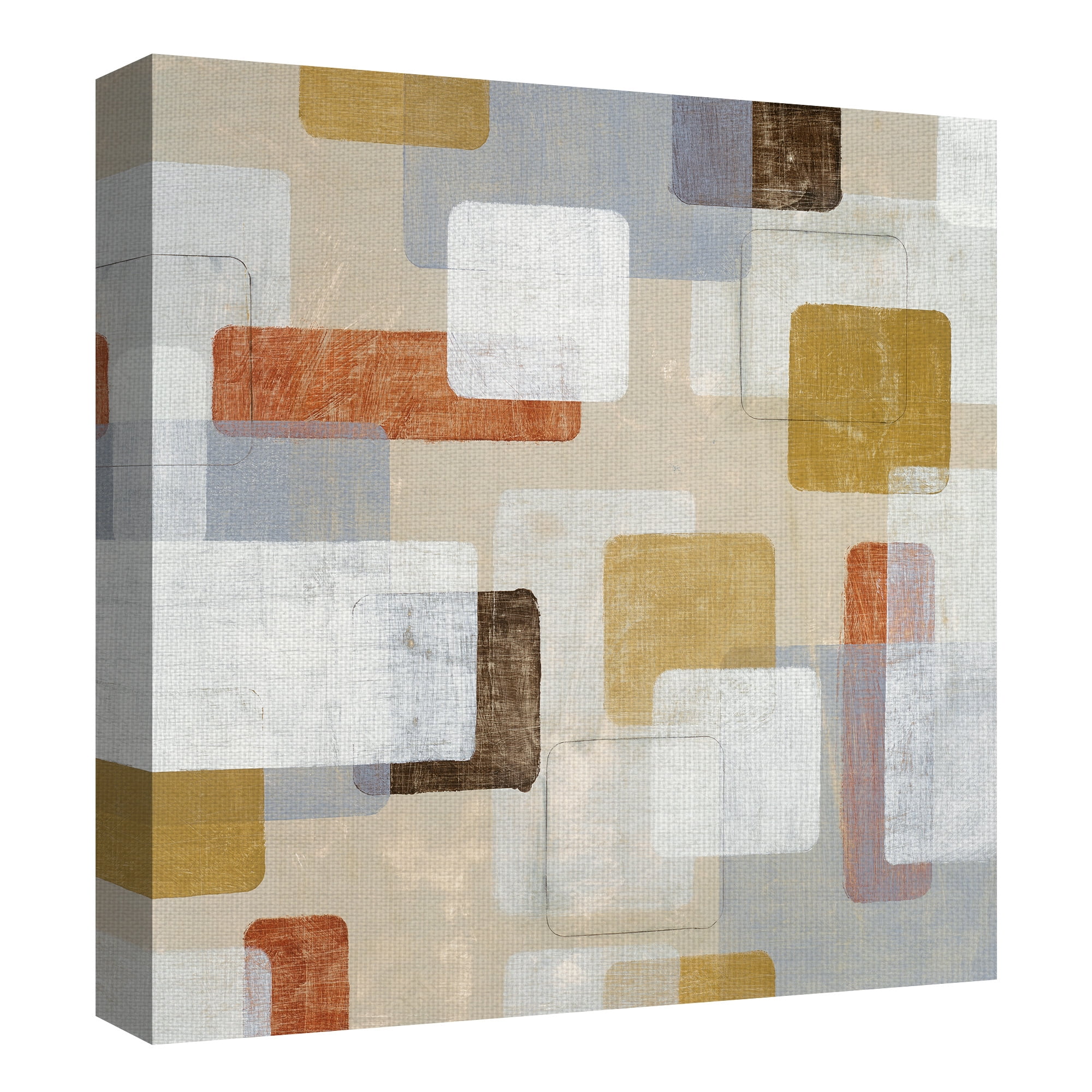 Masterpiece Art Gallery Orbis 1 Abstract Rectangular Abstract By JB Hall Canvas Art Print 35" x 35"