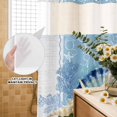 thumbnail image 3 of No Hook Shower Curtain, Blue Coastal Starfish Shower Curtains for Bathroom with See Through Top Window, Vintage Grey Nautical Coral Summer Waterproof & Washable Bath Curtain Stall 48"x72", 3 of 9
