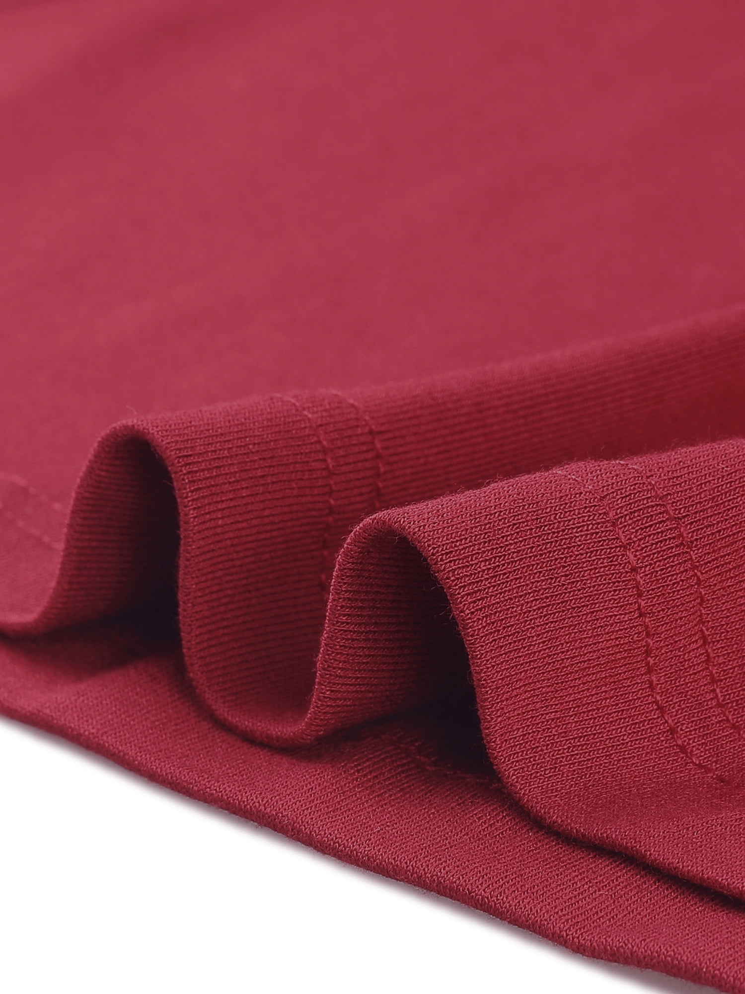 Unique Bargains Women's Solid Ruched Front Scoop Neck Long Sleeve Blouse Tops Burgundy X-Large