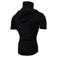 thumbnail image 4 of XIAOCHA Men's Hooded Face Cover Tees Short Sleeve Hooded Face Mask Pullover Top Stretchy Workout Streetwear Tops, 4 of 4