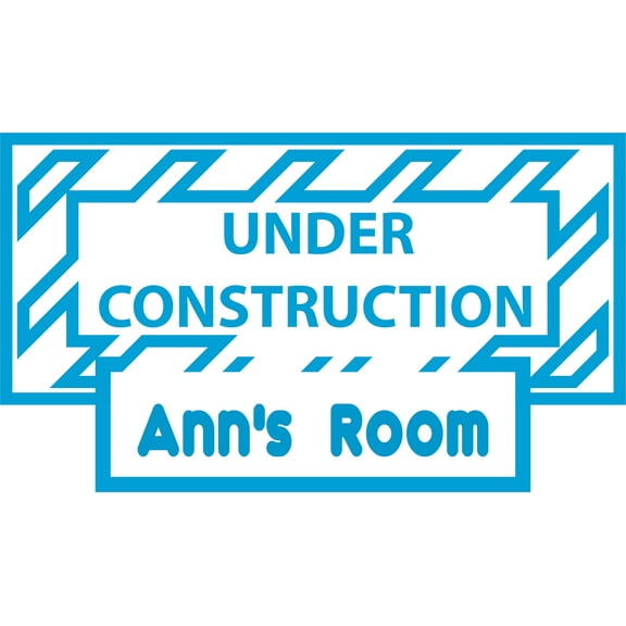 Under Construction Warning Sign Customized Wall Decal- Custom Vinyl Wall Art - Personalized Name - Baby Girls Boys Kids Nursery Bedroom Wall Decal Room Decor Wall Stickers Decoration Size (20x40 inch)