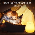 thumbnail image 2 of Luz nocturna LED portátil para niños, lámpara de gato de silicona multicolor, modo de respiración dual, blanco cálido y 7 colores, control táctil sensible para dormitorio., 2 of 5
