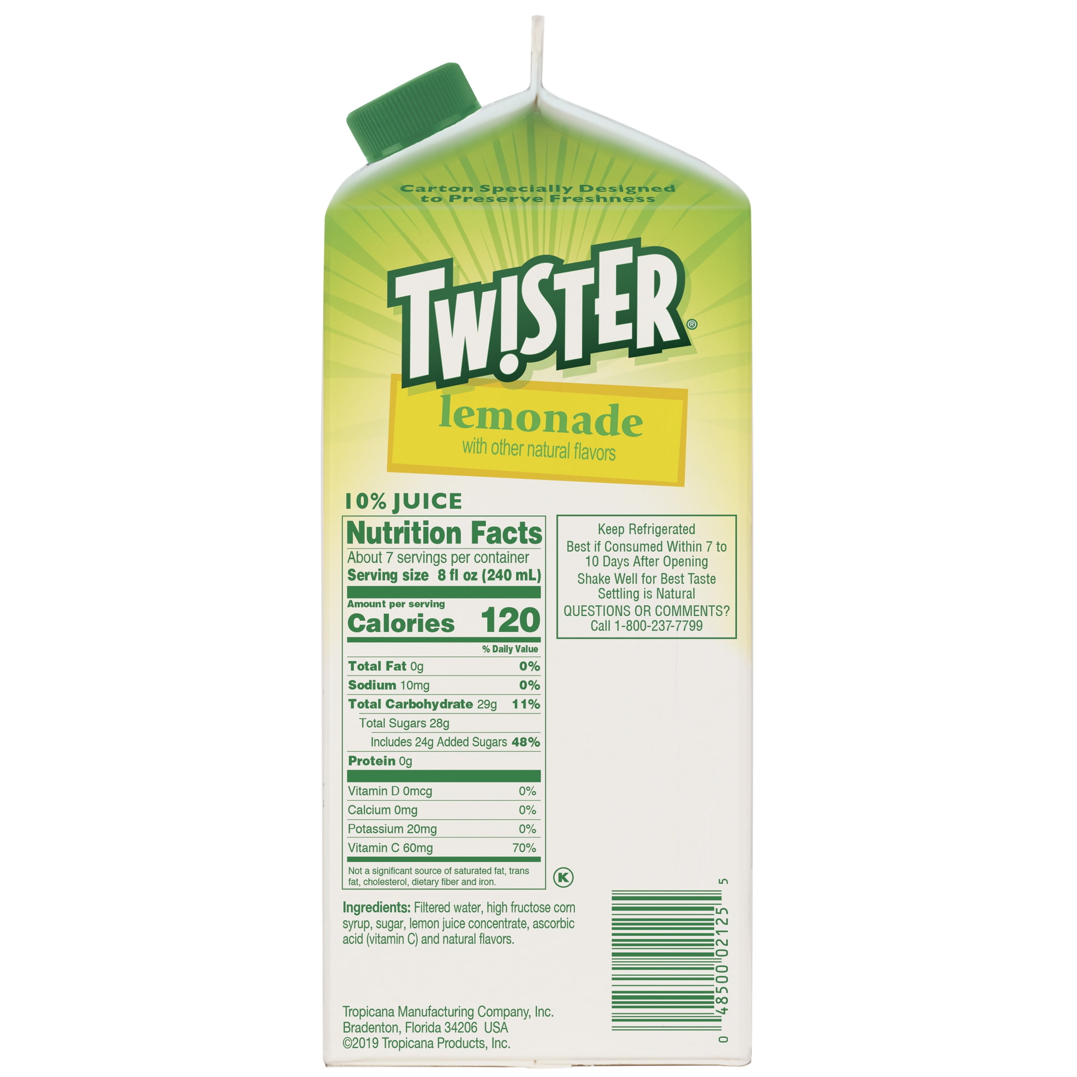 Tropicana Twister Lemonade Flavored Drink, 59 fl oz Carton