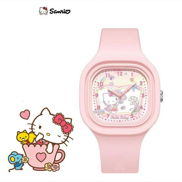 Sanrio Kawaii Hello Kitty reloj My Melody Cinnamoroll reloj de silicona versátil de dibujos animados para estudiantes, juguetes para niños, regalo de Festival