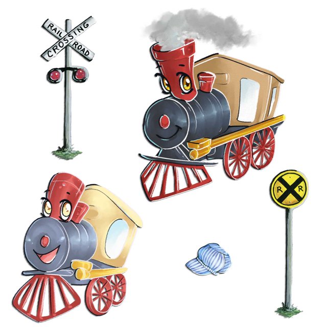 Cohas Removable Vinyl Wall Decals for Baby Nursery or School, Train