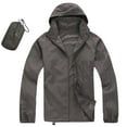 thumbnail image 2 of Caqnni Mens Lightweight Windbreaker Full Zip Up Laydown Collar Jackets Light Casual Coat with Zip Pockets Running (Grey,3XL), 2 of 5
