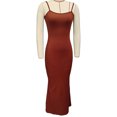 thumbnail image 2 of Vestido con tirantes finos para mujer vestido con tirantes finos de punto acanalado sin mangas transpirable color puro elegante para clubes ANGGREK Otros, 2 of 3