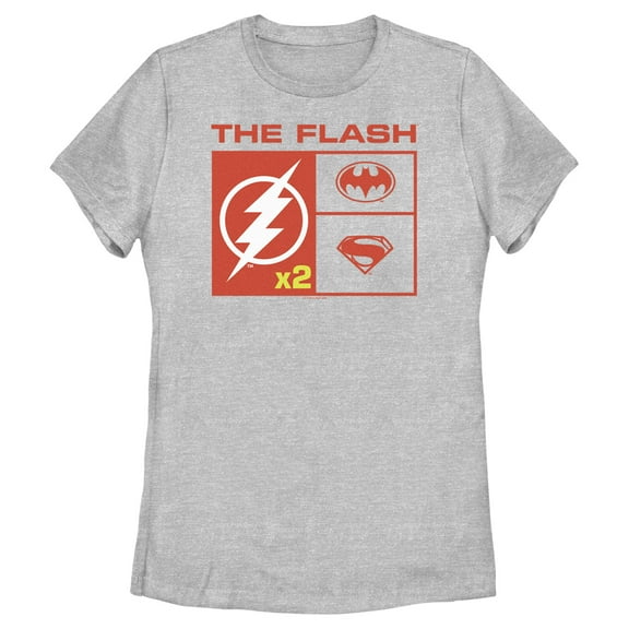 Women's The Flash Team Icons Graphic Tee Athletic Heather 2X Large