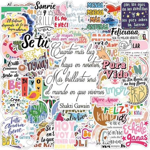 Inspirational Stickers - Motivational Stickers - 200PCS Positive Affirmation Stickers for Journaling Scrapbook Waterproof Vinyl Sticker Aesthtic Laptop for Teens Adults Kids Teachers