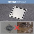 thumbnail image 3 of Wowow 6 in. x 6 in. Stainless Steel Square Shower Drain with Tile-In Pattern Drain Cover, 3 of 5