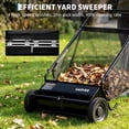 thumbnail image 2 of 26-Inch Push Lawn Sweeper with 4 High-Speed Brushes, 7 Cu. Ft. Hopper, Adjustable Height Yard Cleaner, 2 of 7