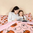 thumbnail image 4 of Homewish Funny Pumpkin Lantern Twin Comforter Sets, Happy Halloween Bedding Set, Pink Orange White, Pink Reversible, 2-Piece 1 Comforter and 1 Pillowcase, 4 of 6