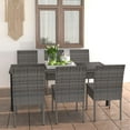 thumbnail image 1 of vidaXL 7 Piece Garden Dining Set Poly Rattan Grey, 1 of 3