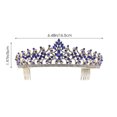 thumbnail image 2 of UPGRATOR 1Pack Vintage Baroque Tiaras for Women Wedding Bridal Rhinestone Crown Blue Alloy 16.5x5.5In, 2 of 8