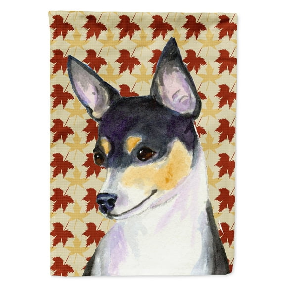 Carolines Treasures SS4338-FLAG-PARENT Chihuahua Fall Leaves Portrait Flag  multicolor