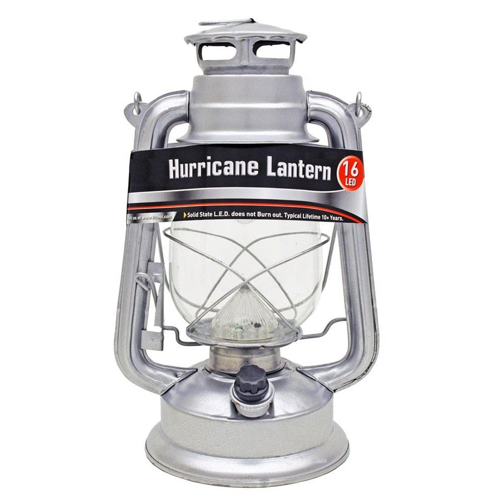 Dimmable Portable Hurricane Lantern 15 LED Light Camping Tent Carry Lamp ~Silver 