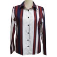 thumbnail image 3 of Babysbule Womens Summer Tops Women Casual Cuffed Long Sleeve V-Neck Button Up Striped Shirt Blouse Tops, 3 of 3