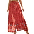 thumbnail image 1 of Colisha Ladies Boho Work Swing A-Line Skirts Flowy Front Slit Long Maxi Skirt Casual Floral Printed, 1 of 3