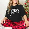 thumbnail image 5 of SwiftWear Christmas Themed Crewneck Sweatshirt for Women - Merry Christmas Graphic Pullover Tops Cozy Long Sleeve Holiday Wear Black, 5 of 8