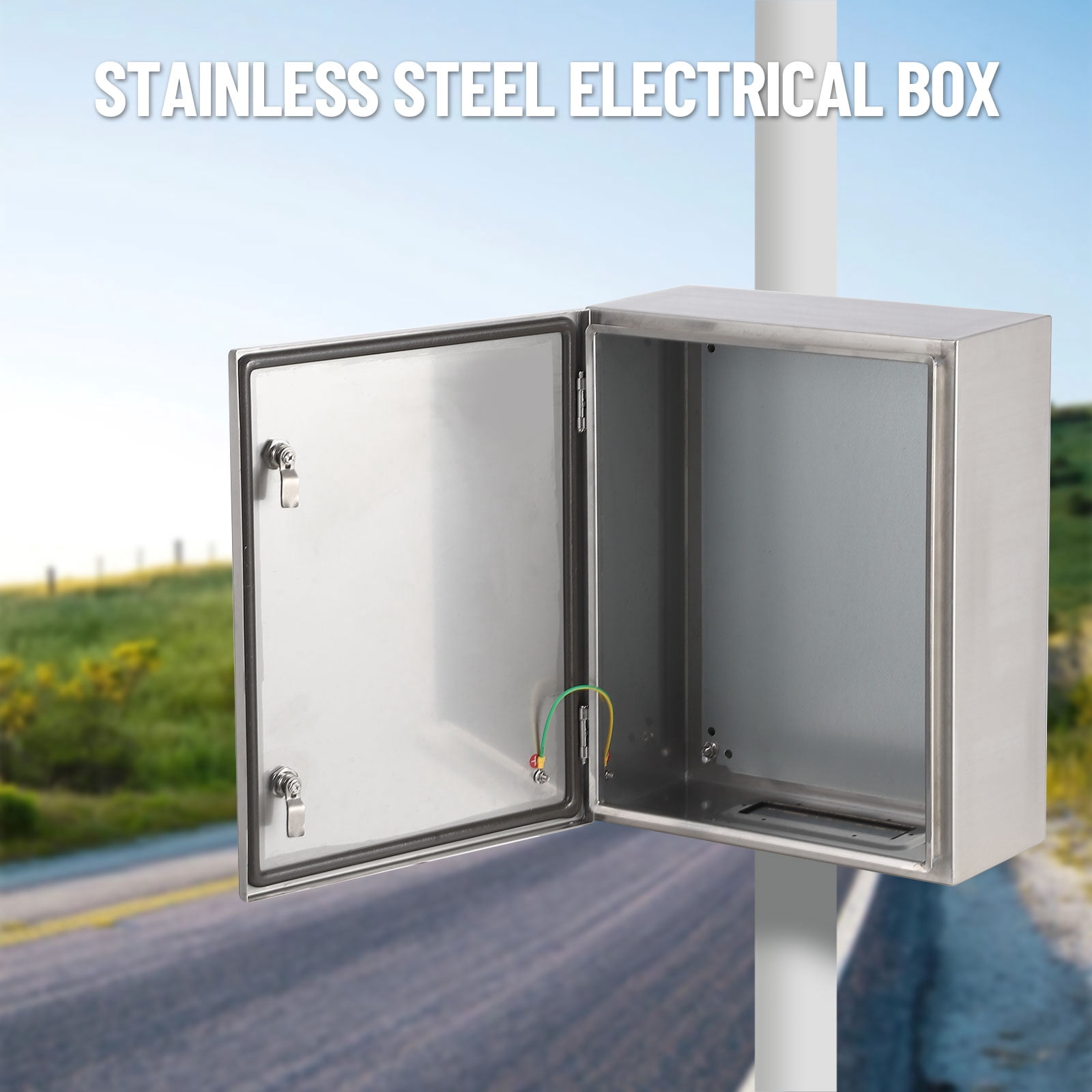 Accreate Stainless Steel Waterproof Electrical Box, IP65 Outdoor/Indoor Junction Enclosure with Mounting Plate & Wall Bracket, 304 Grade Weatherproof Enclosure
